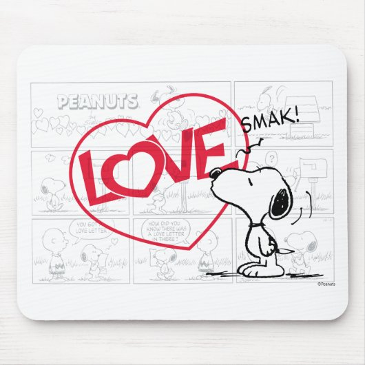 Snoopy "Love" Comic Strip Graphic Muismat (Voorkant)
