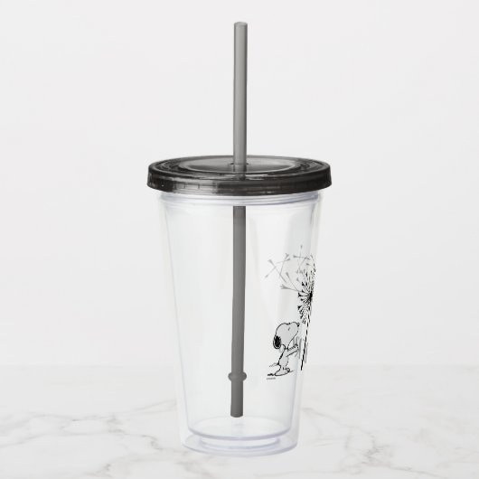 Snoopy met Dandelion Acryl Drinkbeker (Rechts)