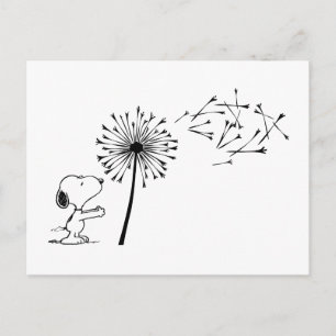 Snoopy met Dandelion Briefkaart