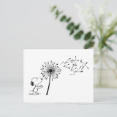 Snoopy met Dandelion Briefkaart (Staand voorkant)