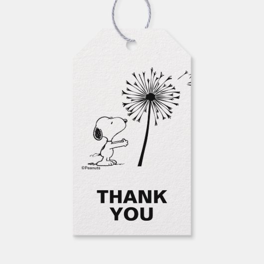 Snoopy met Dandelion Cadeaulabel (Achterkant)