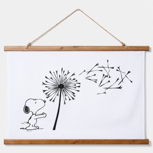 Snoopy met Dandelion Hangend Wandkleed (Voorkant)
