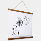 Snoopy met Dandelion Hangend Wandkleed (Gebogen)