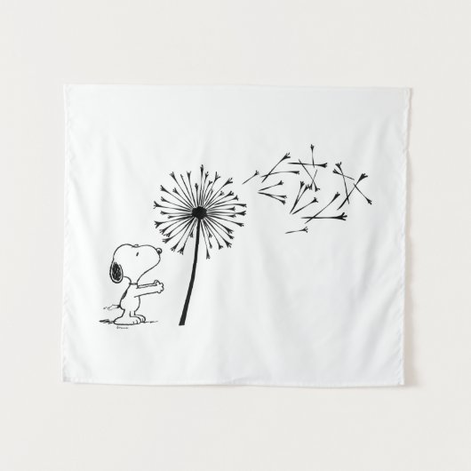 Snoopy met Dandelion Wandkleed (Voorkant (horizontaal))