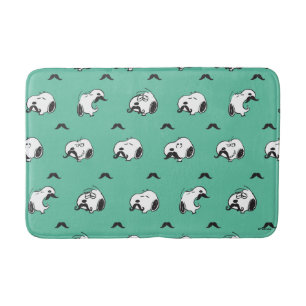 Snoopy Mustaches en Blauwgroen Patroon Badmat