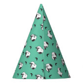 Snoopy Mustaches en Blauwgroen Patroon Feesthoedjes (Achterkant)