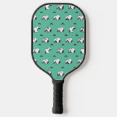 Snoopy Mustaches en Blauwgroen Patroon Pickleball Paddle (Achterkant)