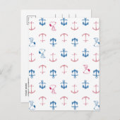 Snoopy Nautical Anchor Pattern Briefkaart (Voorkant / Achterkant)