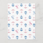 Snoopy Nautical Anchor Pattern Briefkaart (Voorkant)