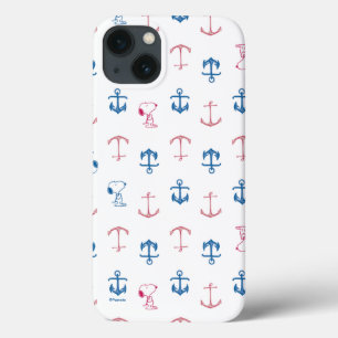 Snoopy Nautical Anchor Pattern iPhone 13 Hoesje