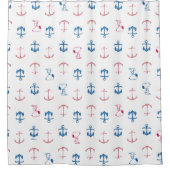 Snoopy Nautical Anchor Pattern Douchegordijn (Voorkant)