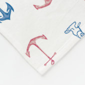 Snoopy Nautical Anchor Pattern Fleece Deken (Hoek)