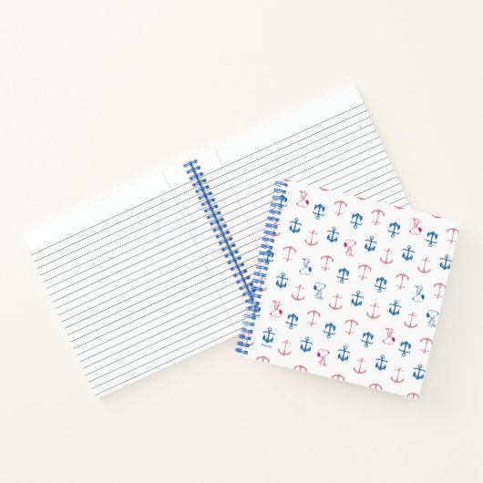 Snoopy Nautical Anchor Pattern Notitieboek (Binnen)