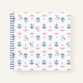 Snoopy Nautical Anchor Pattern Notitieboek (Voorkant)
