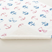 Snoopy Nautical Anchor Pattern Sherpa Deken (3/4)