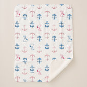 Snoopy Nautical Anchor Pattern Sherpa Deken (Voorkant)