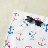 Snoopy Nautical Anchor Pattern Strandlaken (In situ)
