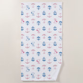 Snoopy Nautical Anchor Pattern Strandlaken (Voorkant)