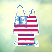 Snoopy op 4 juli Dog House Raamsticker (Vel 3)