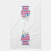 Snoopy op 4 juli Dog House Theedoek (Verticaal)