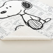 Snoopy op Black White Comics Sherpa Deken (3/4)
