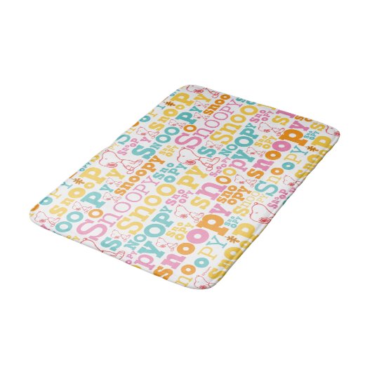 Snoopy Pastel Text Pattern Badmat (Gekanteld)