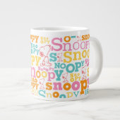 Snoopy Pastel Text Pattern Extra Grote Beker (Voorkant rechts)