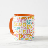 Snoopy Pastel Text Pattern Mok (Voorkant links)