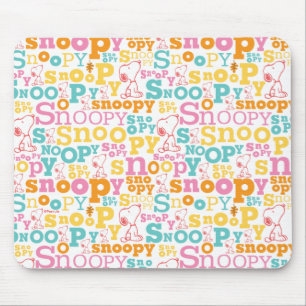 Snoopy Pastel Text Pattern Muismat