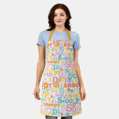 Snoopy Pastel Text Pattern Schort (Gedragen)