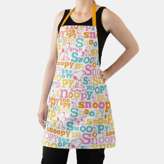 Snoopy Pastel Text Pattern Schort (Insitu)