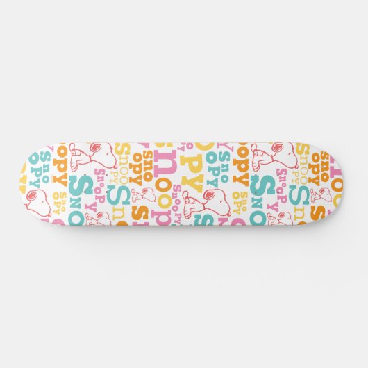 Snoopy Pastel Text Pattern Skateboard (Horizontaal)