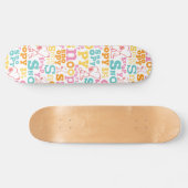 Snoopy Pastel Text Pattern Skateboard (Horizontaal)