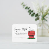 Snoopy Peanuts-Baby shower | Diaper Raffle Informatiekaartje (Staand voorkant)