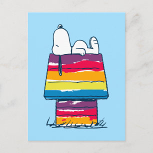 Snoopy   Rainbow Dog House Briefkaart