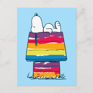 Snoopy   Rainbow Dog House Briefkaart