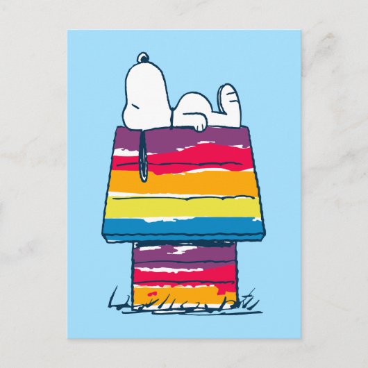 Snoopy | Rainbow Dog House Briefkaart (Voorkant)