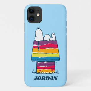 Snoopy   Rainbow Dog House iPhone 11 Hoesje