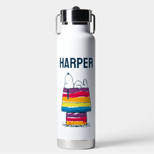 Snoopy Rainbow Dog House Jouw namen toevoegen Waterfles