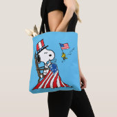 Snoopy Sewing 4 juli vlag Draagtas (Dichtbij)