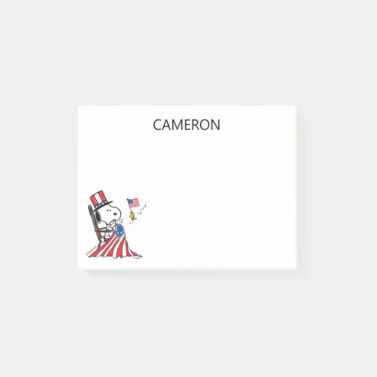 Snoopy Sewing 4 juli vlag Post-it® Notes (Voorkant)