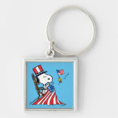 Snoopy Sewing 4 juli vlag Sleutelhanger (Voorkant)