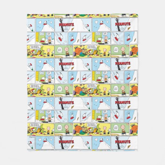 Snoopy Sled Riding Food Dish Fleece Deken (Voorkant)