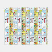 Snoopy Sled Riding Food Dish Fleece Deken (Voorkant (Horizontaal))