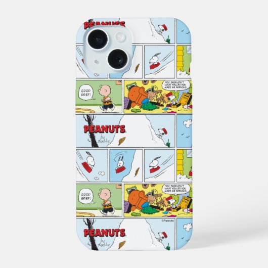 Snoopy Sled Riding Food Dish iPhone 15 Hoesje (Achterkant)