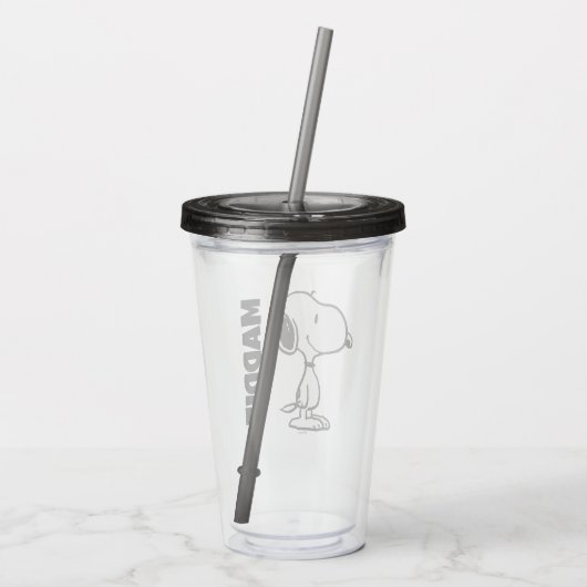 Snoopy Smile Giggle Laugh Acryl Drinkbeker (Achterkant)