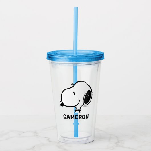Snoopy Smile Giggle Laugh Pattern Acryl Drinkbeker (Voorkant)