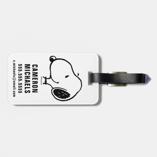 Snoopy Smile Giggle Laugh Pattern Bagagelabel (Achterkant horizontaal)