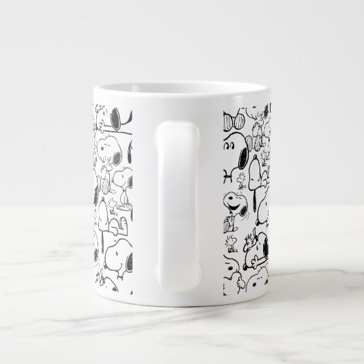Snoopy Smile Giggle Laugh Pattern Extra Grote Beker (Achterkant)