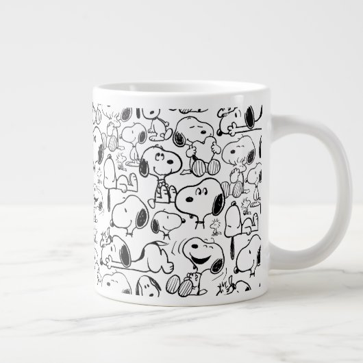 Snoopy Smile Giggle Laugh Pattern Extra Grote Beker (Rechts)